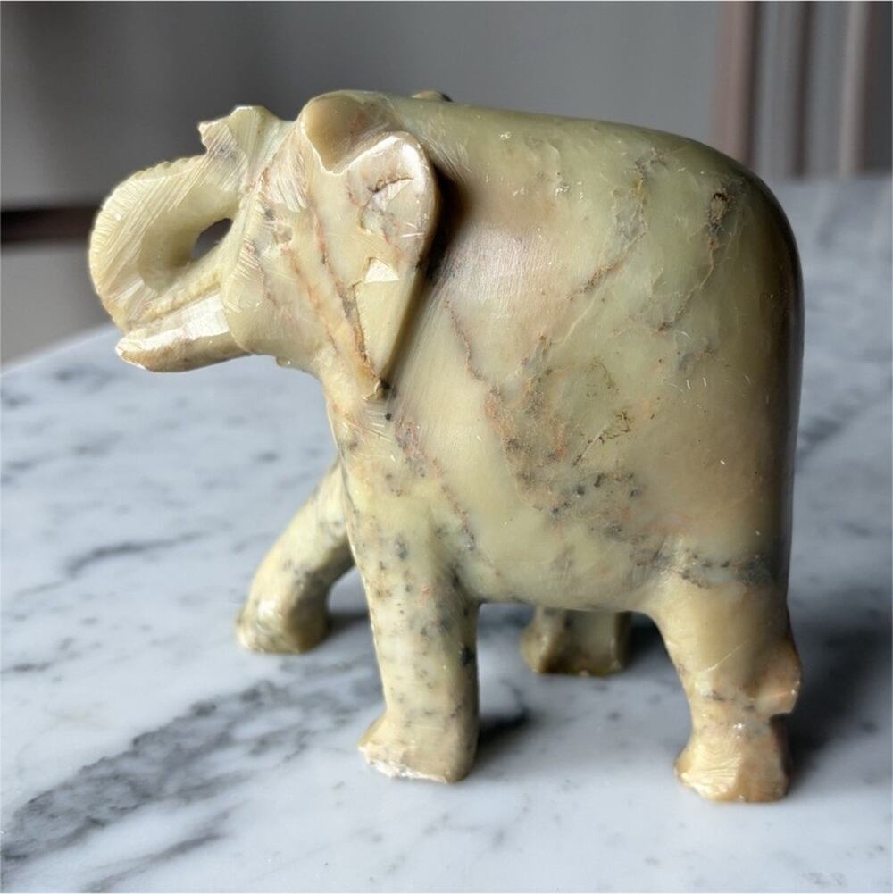 Handmade Stone Elephant Figurine Collectible Decorative Sculpture Unique Art